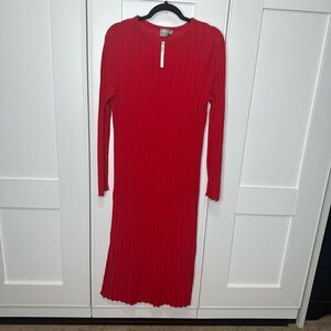 ASOS Maternity size 8 red knit sweater dress midi (R1)